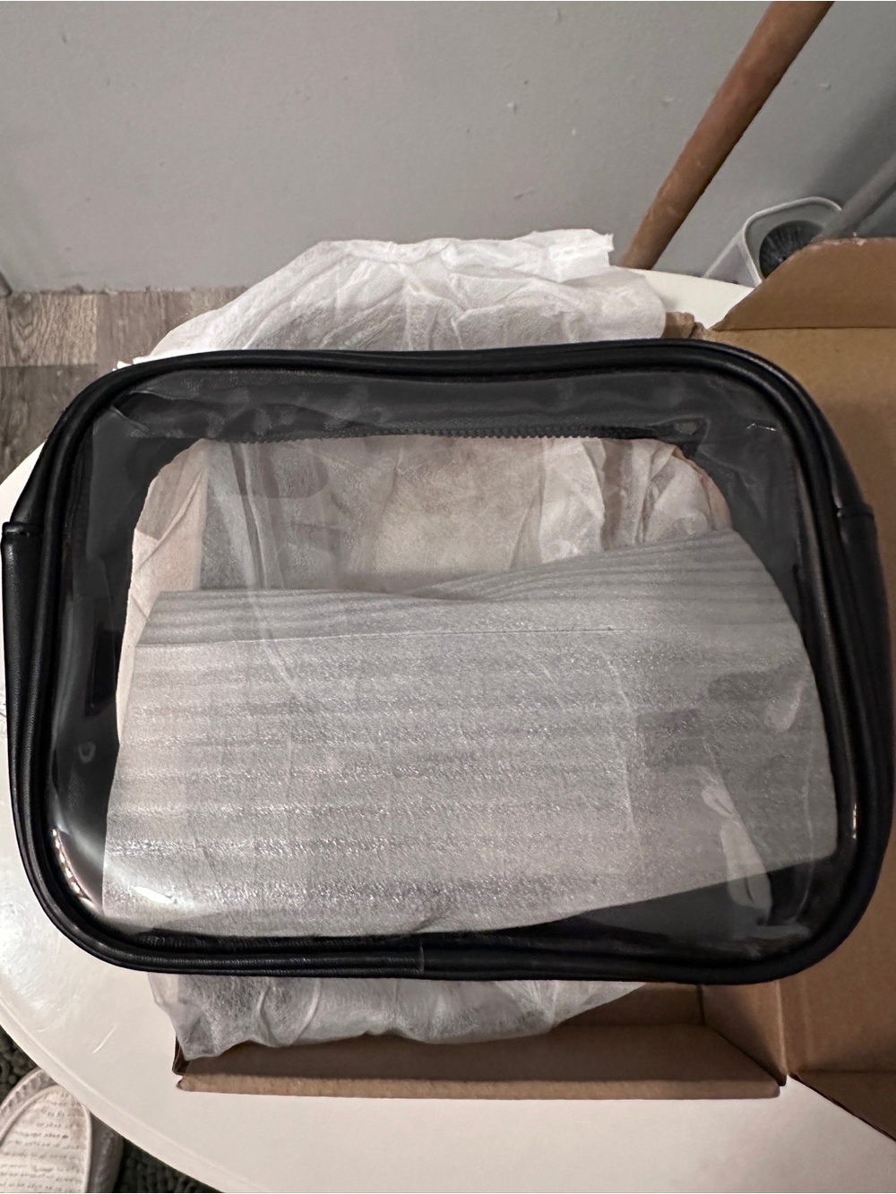 “Brand New”, Never Used Clear Crossbody Bag with Black Trim and Adjustable Strap - Picture 4 of 9